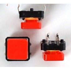 Red Square Cap Momentary Tactile Tact Push Button Switch 12 x 12mm x 8mm